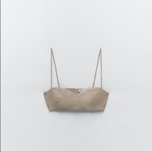 NTW Zara Nude Crochet Bralette Size S